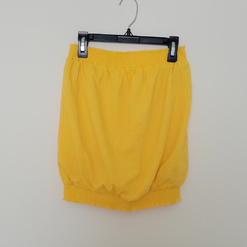 Anthropologie "Colusa" yellow strapless top